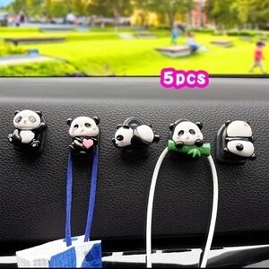 🐼 Panda Car Decoration Multifunctional Storage Mini Hook 5‎ Piece